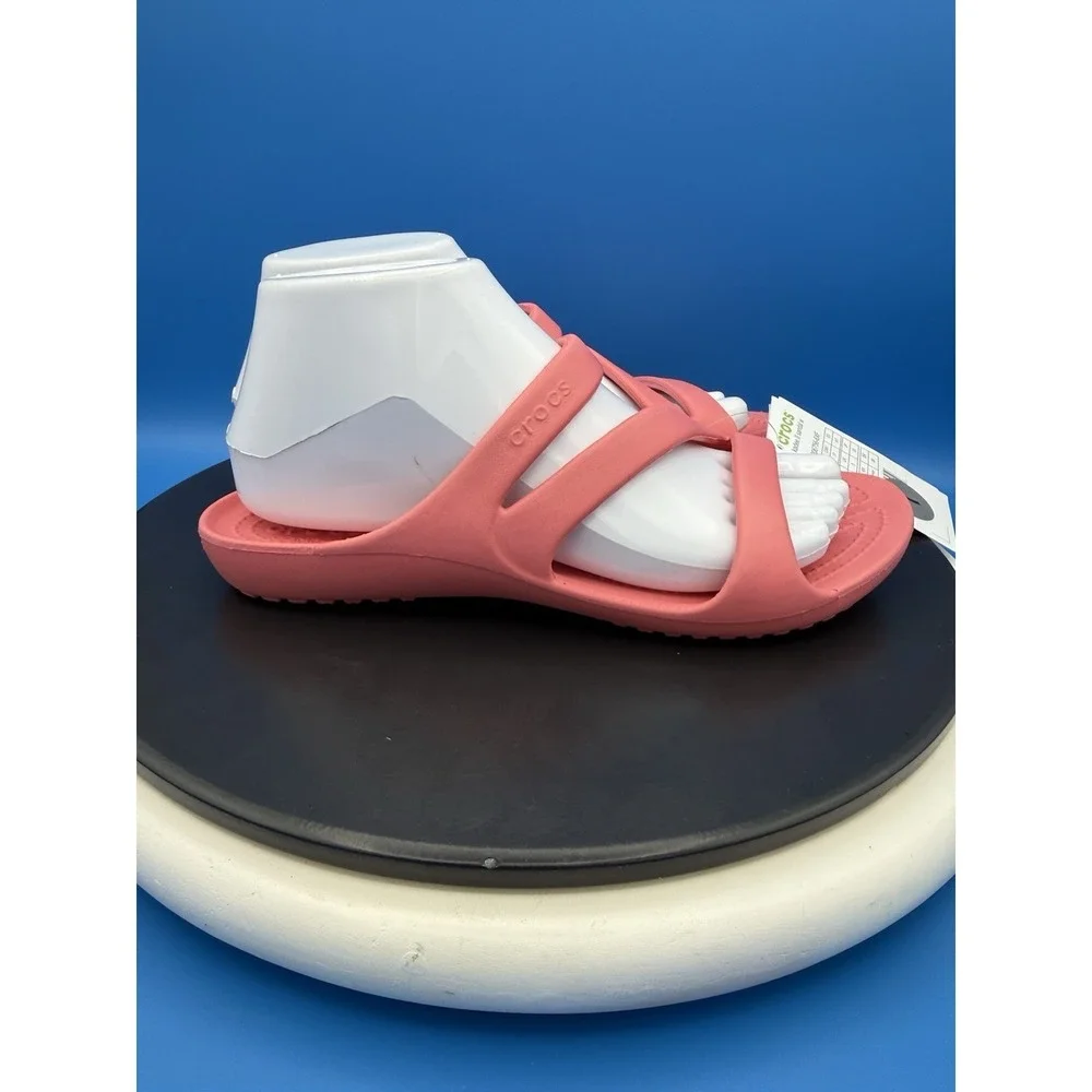 CROCS Kadee ll Womens Size 9 Electric Pink Strappy Comfort Slip On Sandals Shoes - Picture 4 of 11